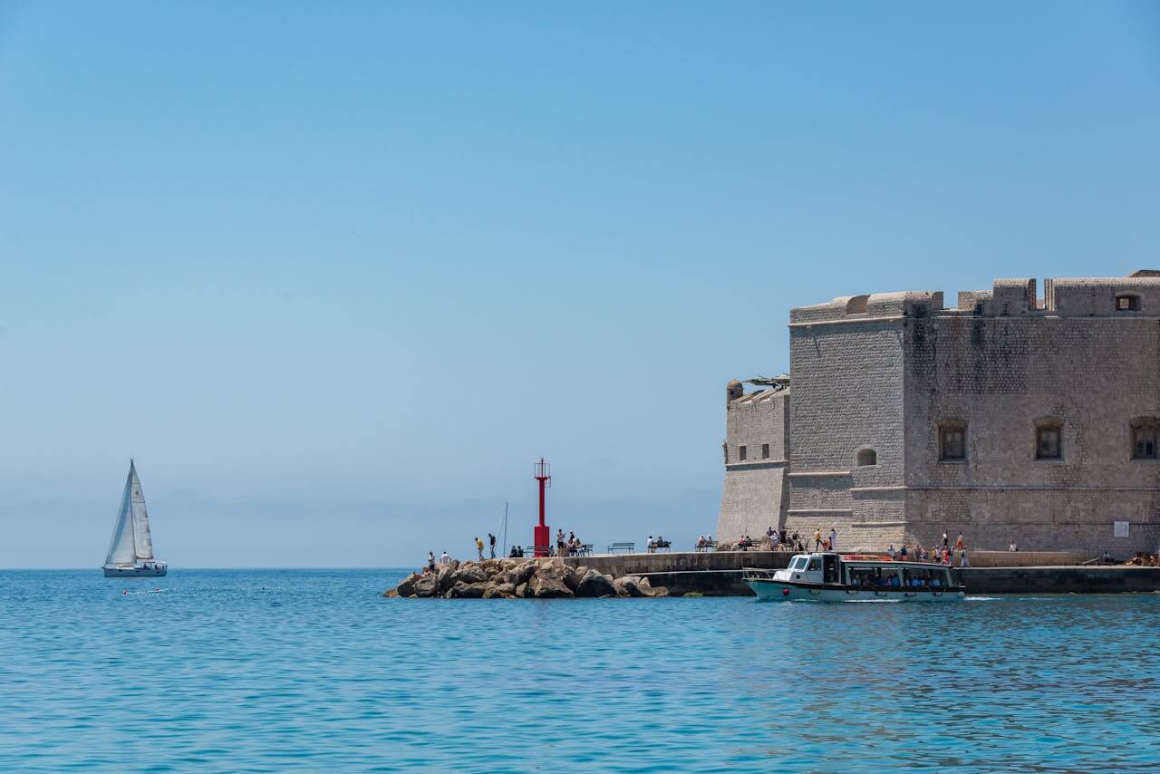 The best way to experience Dubrovnik is by boat, which is exactly what this image shows.